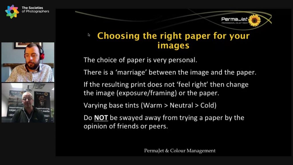 Choosing the right paper for your images