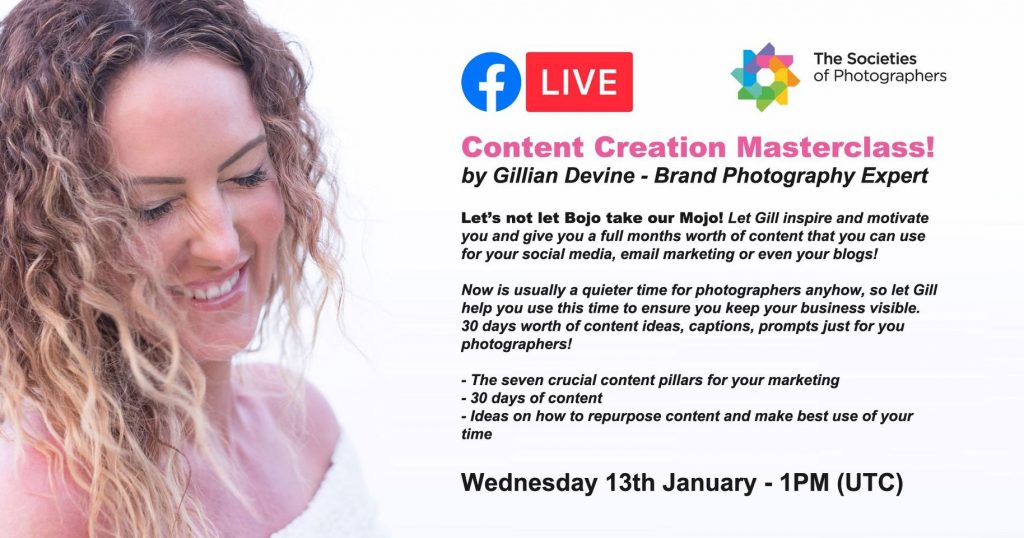 Webinar: Content Creation Masterclass! by Gillian Devine - Brand Photography Expert