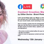 Webinar: Content Creation Masterclass! by Gillian Devine - Brand Photography Expert