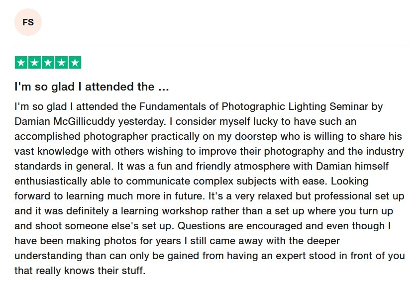 Photographic Lighting Seminar Review