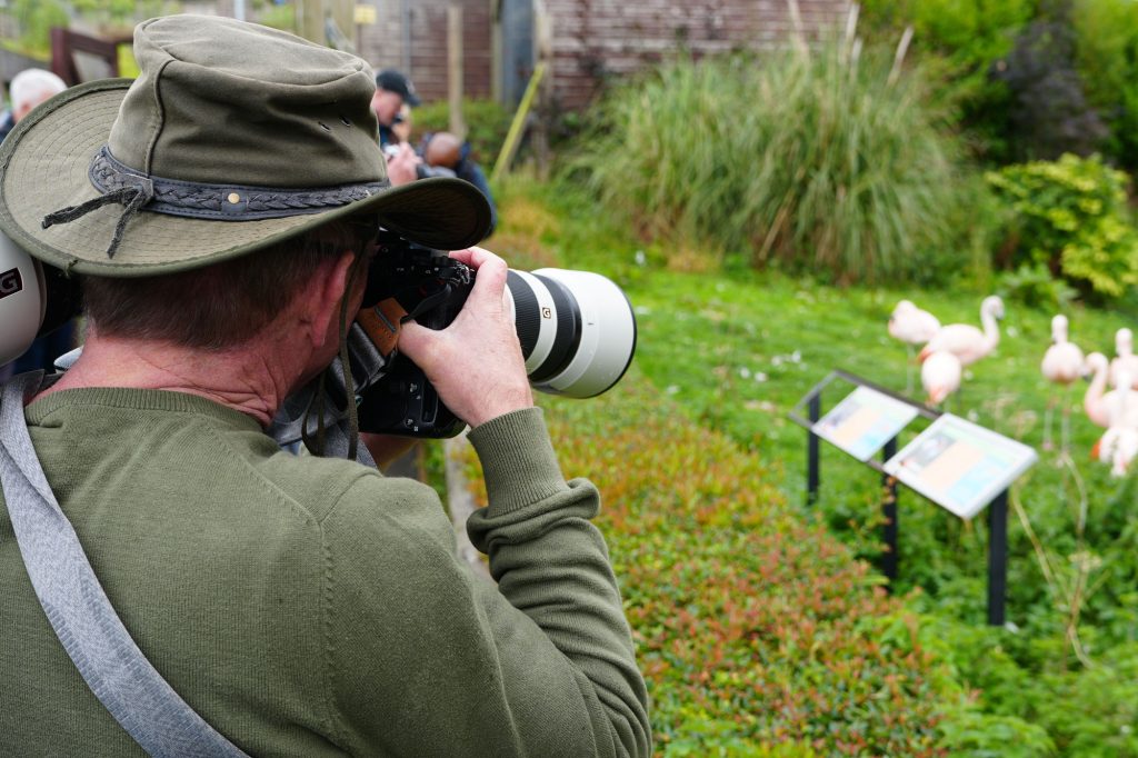 Photographers testing Sony Alpha cameras and lenses during the workshop.