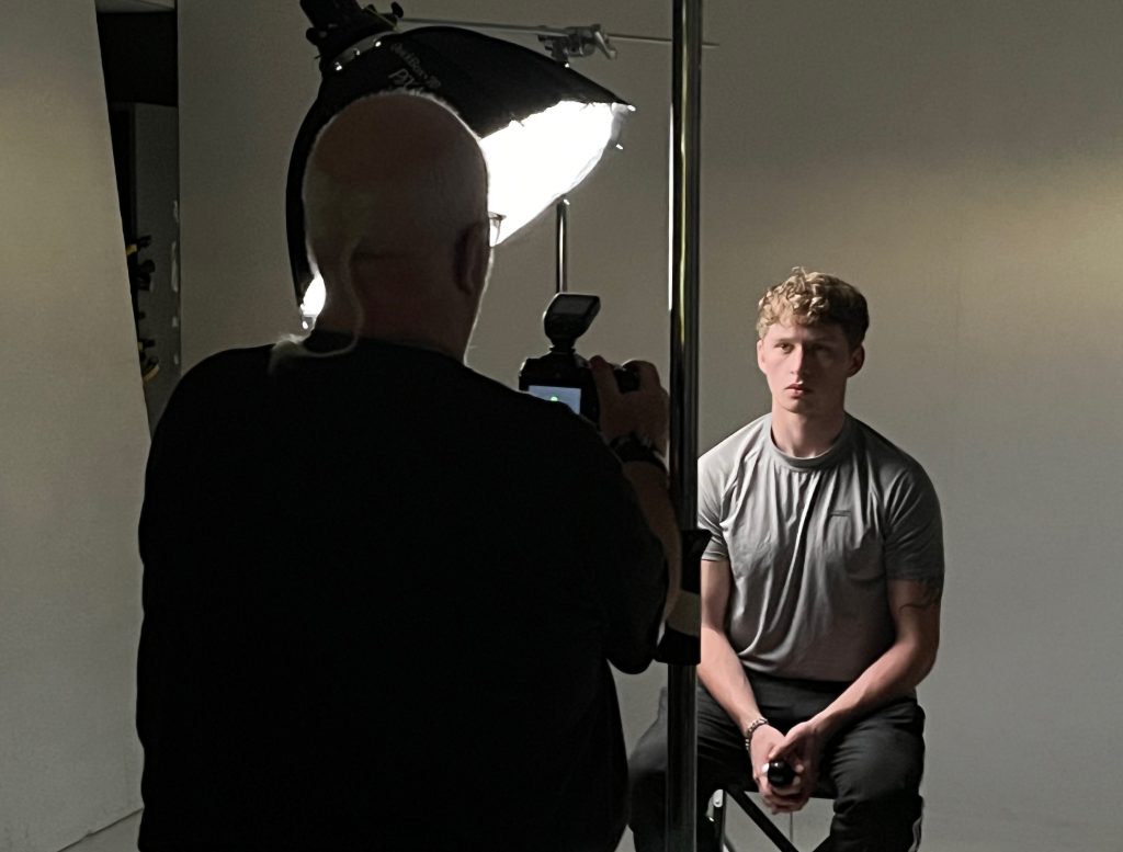 Damian McGillicuddy demonstrating three-point lighting