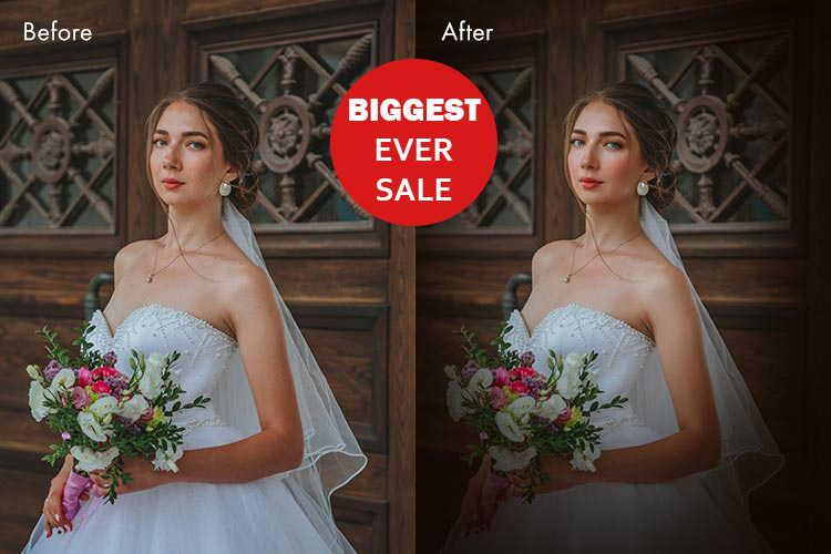 Bridal portrait before and after