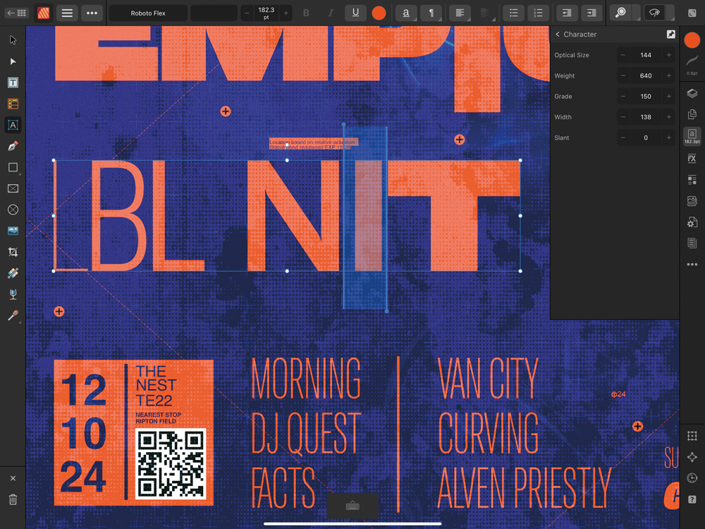 Affinity variable fonts
