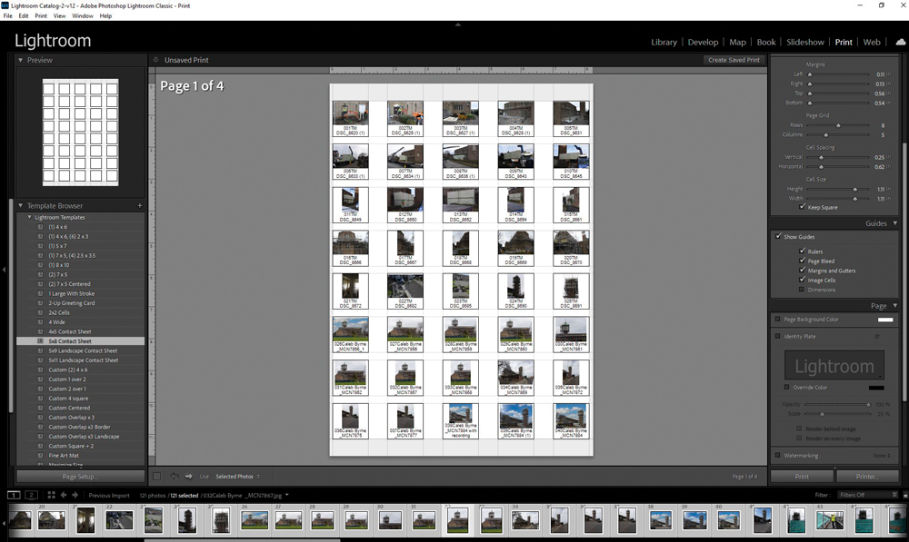how to create a contact sheet