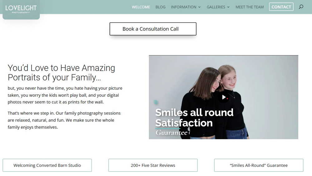 photographer website tips